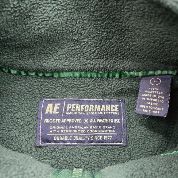 American Eagle Sweater Mens XL Gray 1/4 Zip Pullover Fleece Vintage Made in USA - Picture 6 of 7